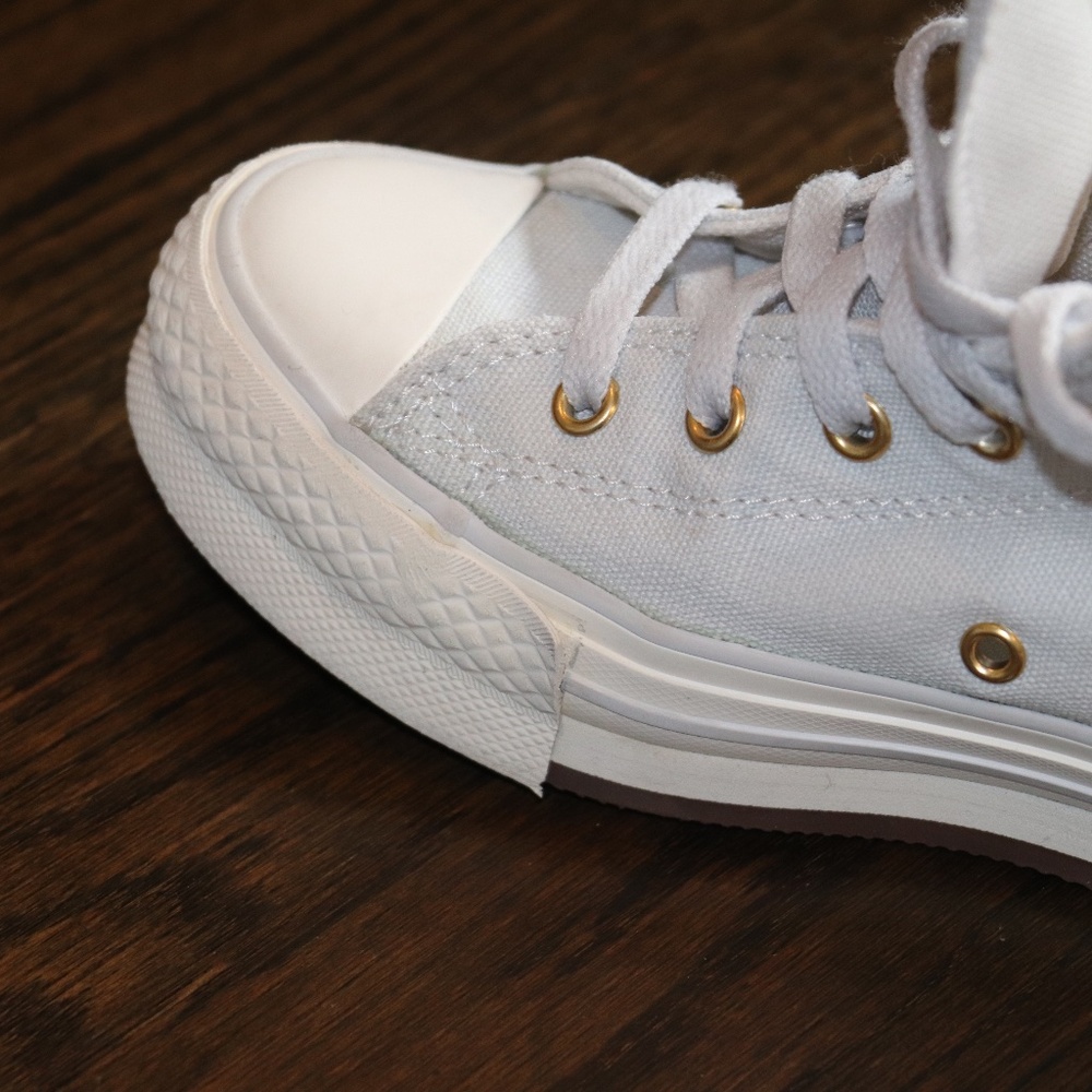 Chuck Taylor All Star EVA Lift Platform Tonal Canvas YOUTH Size 3.5 Barely Grey - Picture 9 of 16